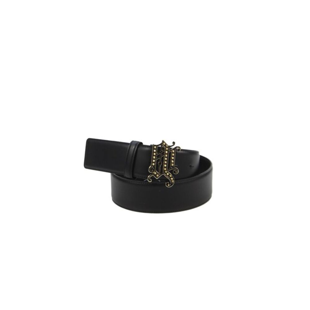 Gianni Versace Womens Leather Embellished Buckle Belt Black Size 75/30